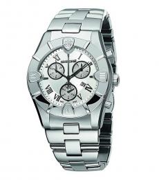 Roberto Cavalli Silver Chronograph Roman Watch