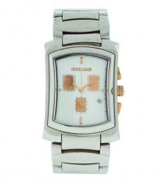 Roberto Cavalli Silver Tomahawk Chronograph Watch