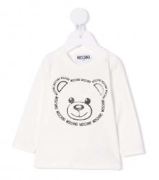 Moschino Baby Girls White Teddy Logo Sweater