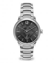 Burberry Silver Classic Grey Dial Watch