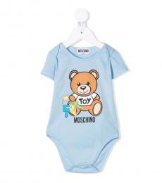 Baby Girls Blue Teddy Bodysuit