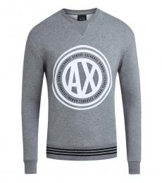 Armani Exchange Grey Printed Crewneck Sweatshirt