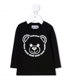 Moschino Baby Girls Black Teddy Logo Sweater
