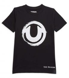 True Religion Little Boys Black Painted Graphic Logo T-Shirt