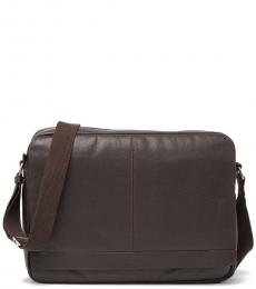 Cole Haan Chocolate Leather Large Messenger Bag