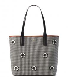 Kate Spade Black Ash Street Flower Small Tote