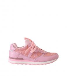 Pink Floral Lace Sneakers