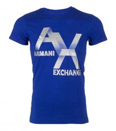 Armani Exchange Royal Blue Slim Fit Logo T-Shirt