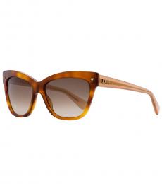 Christian Dior Light Havana-Antique Rose Rectangular Sunglasses