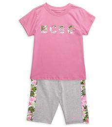 2 Piece Logo T-Shirt/Shorts Set (Little Girls)