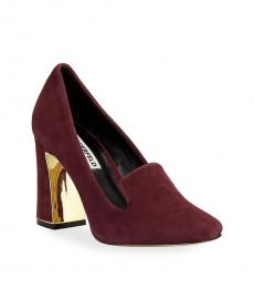 Karl Lagerfeld Deep Garnet Gracie Suede Heels