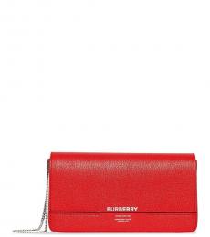 Burberry Red Logo Clutch