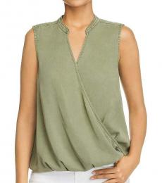 Vince Camuto Light Green Faux Wrap Top