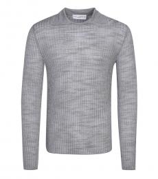 Grey Collar Slim Fit Sweater