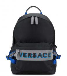 Versace Black Logo Medium Backpack