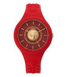 Versus Versace Red Logo Dial Watch