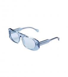 Burberry Sky Blue Clear Rectangle Sunglasses