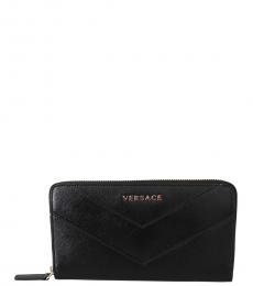 Versace Black Zip Around Wallet