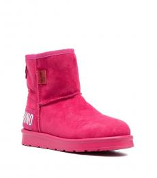 Love Moschino Pink Logo Ankle Boots