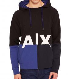 Armani Exchange Black Printed Hoodie Sweatshirt