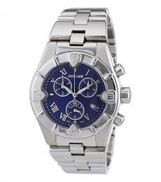 Roberto Cavalli Silver Blue Dial Watch