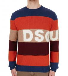 Dsquared2 Multicolor Striped Maxi Logo Sweater