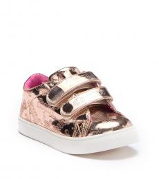 Juicy Couture Baby Girls Rose Gold Mirror Metallic Sneakers