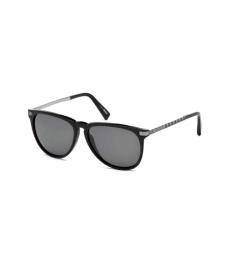 Ermenegildo Zegna Polarized Shiny Black Sunglasses