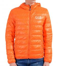 Emporio Armani Orange Full Zip Hooded Light Parka Jacket