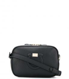 Salvatore Ferragamo Black Gancini Camera Small Crossbody