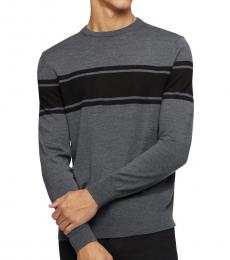 Calvin Klein Medium Grey Colorblock Wool-Blend Sweater