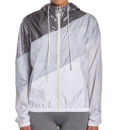 Betsey Johnson Light Blue Metallic Colorblock Windbreaker Jacket