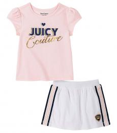 Juicy Couture 2 Piece Top/Scooter Skirt Set (Little Girls)