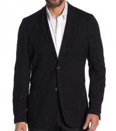 Vince Camuto Black Embosssed Notch Lapel Blazer