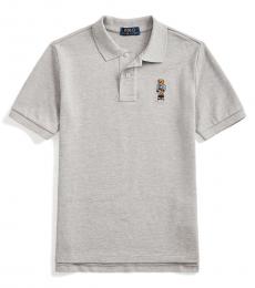 Ralph Lauren Boys Andover Heather Preppy Bear Mesh Polo