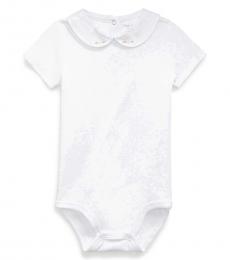 Ralph Lauren Baby Girls White Embroidered Bodysuit