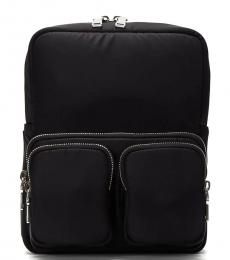 Black Dual Pocket Medium Backpack