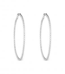 Silver Beaded Hoop Earrings