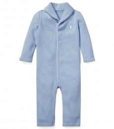 Baby Boys Campus Blue French-Rib Coverall