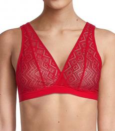 DKNY Red Sheer Lace Bralette