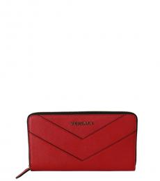 Versace Red Zip Around Wallet