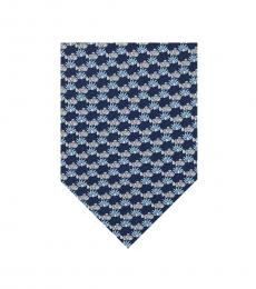 Navy Blue Fish Pattern Tie