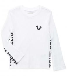 Little Boys White Logo Thermal T-Shirt
