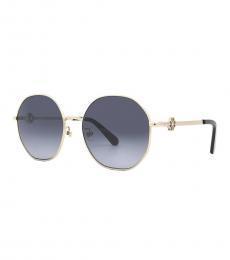 Kate Spade Grey Gold Shaded Round Sunglasses