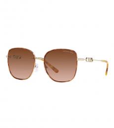 Michael Kors Light Brown Empire Amber Butterfly Sunglasses