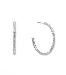Ralph Lauren Silver Pave Hoop Earrings