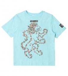 Burberry Boys Gnawed Blue Lion Floral T-Shirt