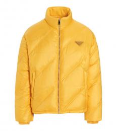 Prada Yellow Logo Down Jacket