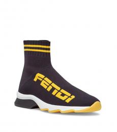 Fendi Black Jacquard Logo Sock Sneakers