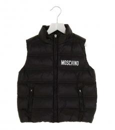 Moschino Boys Black Logo Sleeveless Jacket